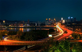 重庆石板坡长江大桥夜景