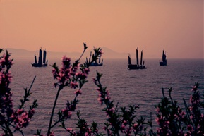 夕阳帆影