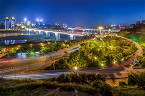 重庆长江大桥夜景