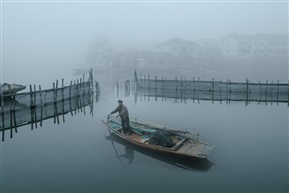 水乡晨雾