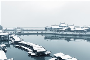 古镇赏雪